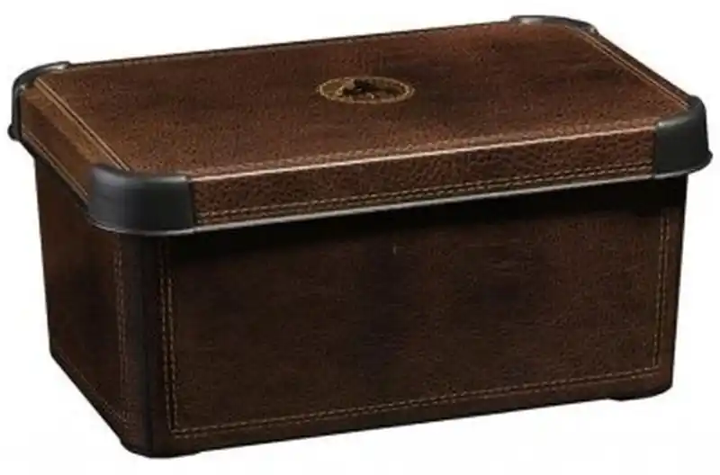 Saisonangebot CURVER LEATHER S Dekorative Aufbewahrungsbox 29,5 x 19,5 x 13,5 cm braun 04710-D12