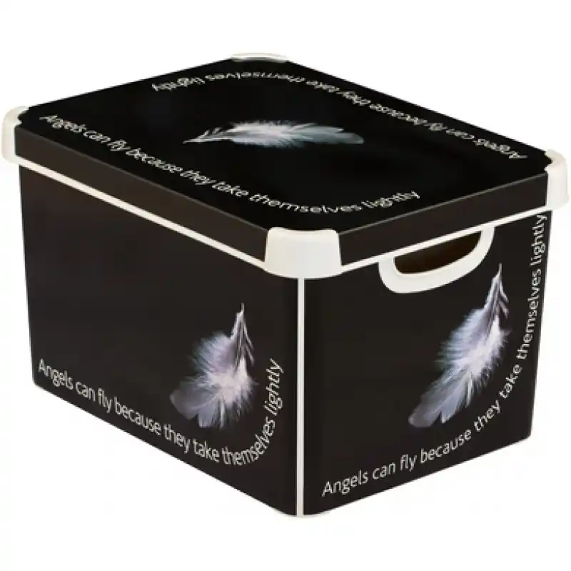 CURVER Aufbewahrungsbox DECO- L - ANGEL, 39,5 x 25 x 29,5 cm, schwarz, 04711-A59 Highlight