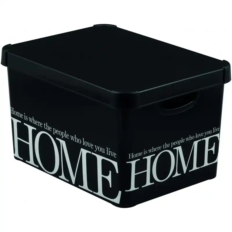 Abverkauf CURVER Aufbewahrungsbox DECO-L - HOME, 39,5x29,5x25 cm, schwarz 04711-H09