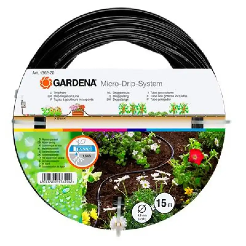 GARDENA Tropfrohr oberirdisch 4,6 mm (3/16") 15m, 1361-20 Begrenztes Angebot