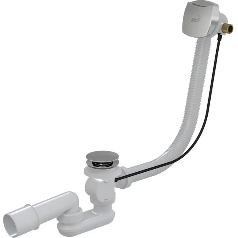 Top-Seller ALCAPLAST Badewanne Ab- und Überlaufgar. Automat Chrom mit Füllfunkion L80 cm, A564CRM180