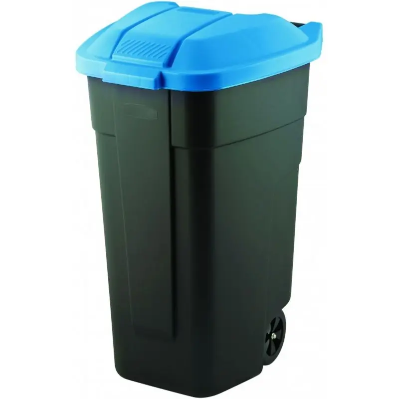 KETER 110L Mülltonne, 88 x 52 x 58 cm, schwarz/blau 17183336 Mega-Angebot