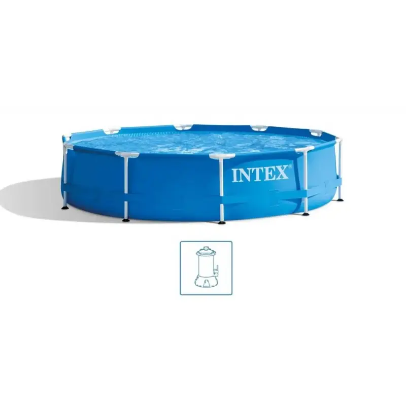 INTEX METAL FRAME Pool 305 × 76 cm mit Filteranlage 12V 28202GN Neu