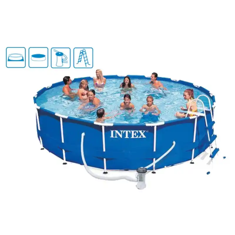 Preiswert INTEX Metal Frame Pool Komplett 457 x 84 cm 28228GN