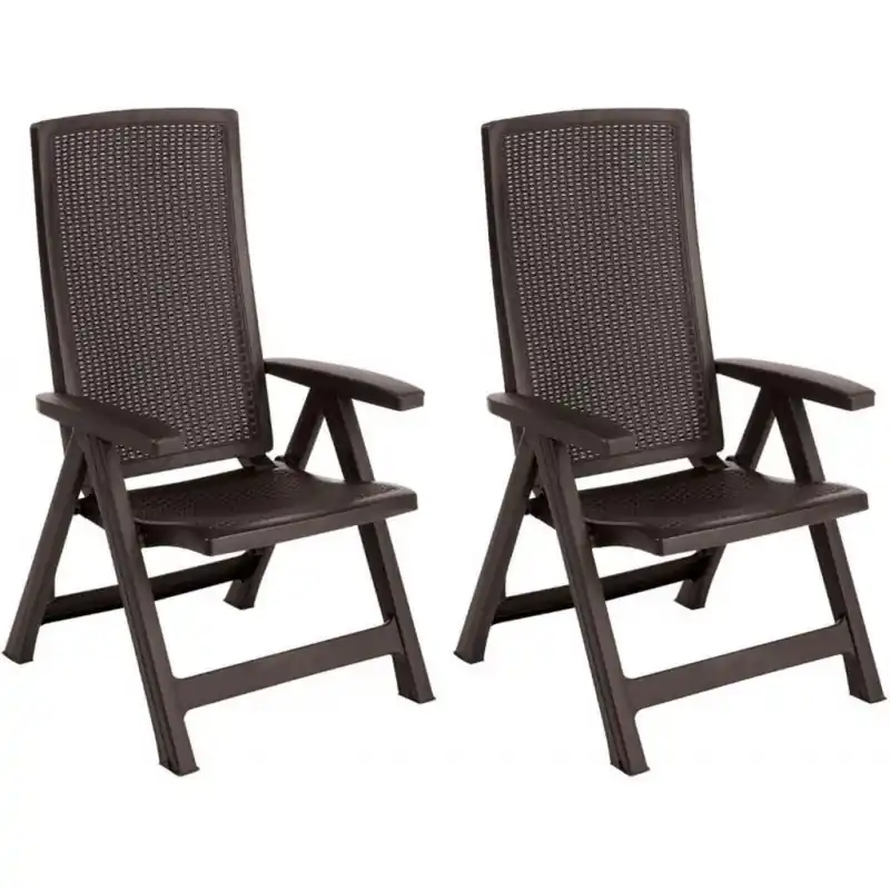 Preis Gesenkt ALLIBERT MONTREAL Klappsessel 2 St., 63 x 67 x 111 cm, braun 17201891