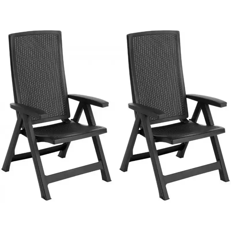 Zertifiziert ALLIBERT MONTREAL Klappsessel 2 St., 63 x 67 x 111 cm, graphit 17201891