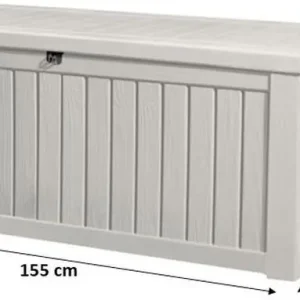 Nur Heute KETER ROCKWOOD 570L Garten-Aufbewahrungsbox 155 x 72,4 x 64,4 cm, weiß 17197729