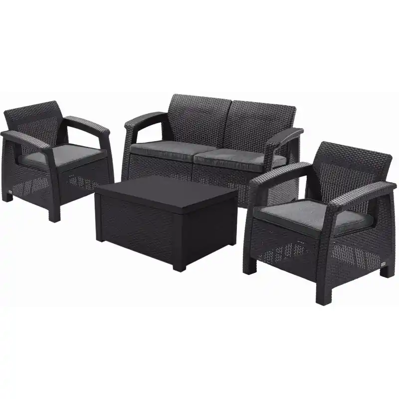 Echt KETER CORFU BOX Lounge-Set, graphit/grau 17200180