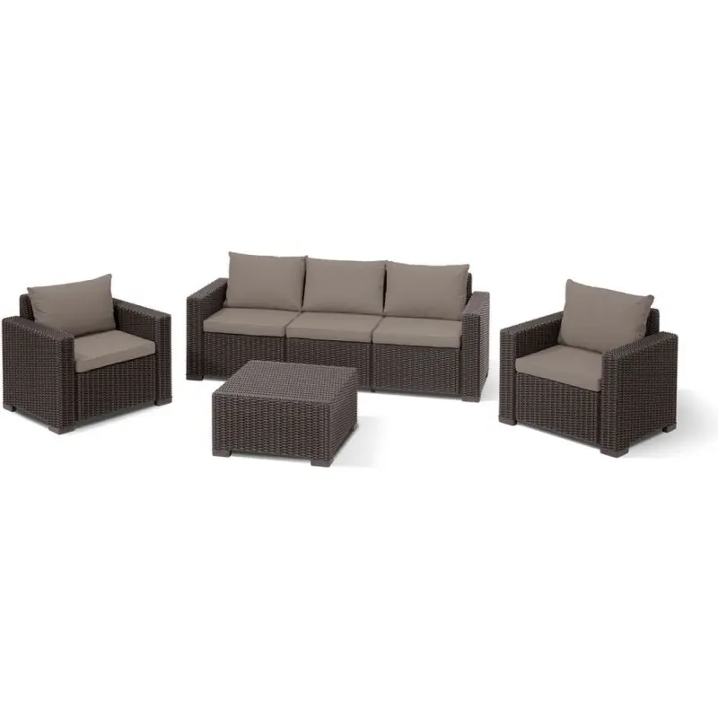 Sonderaktion ALLIBERT CALIFORNIA 3 SEATER Lounge-Set, braun/grau-beige 17198931