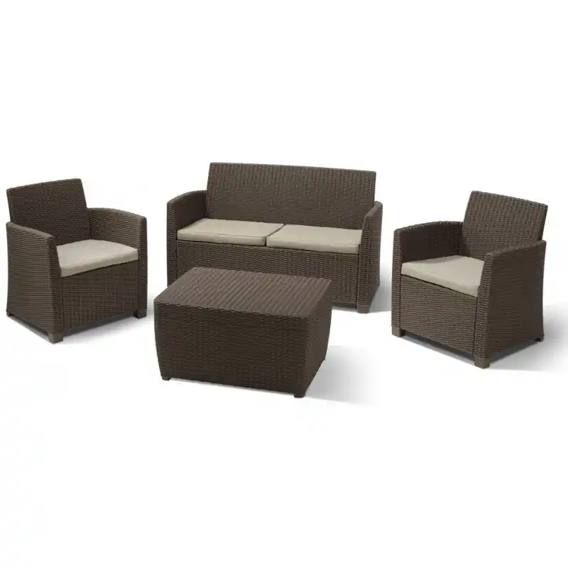 ALLIBERT CORONA Lounge Set braun/grau-beige 17198017 Highlight