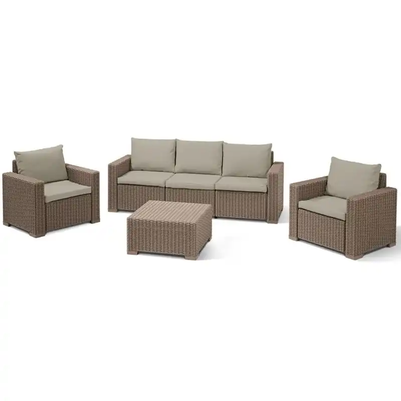 Wochenendangebot ALLIBERT CALIFORNIA 3 SEATER Lounge Set, cappuccino/sand 17198931