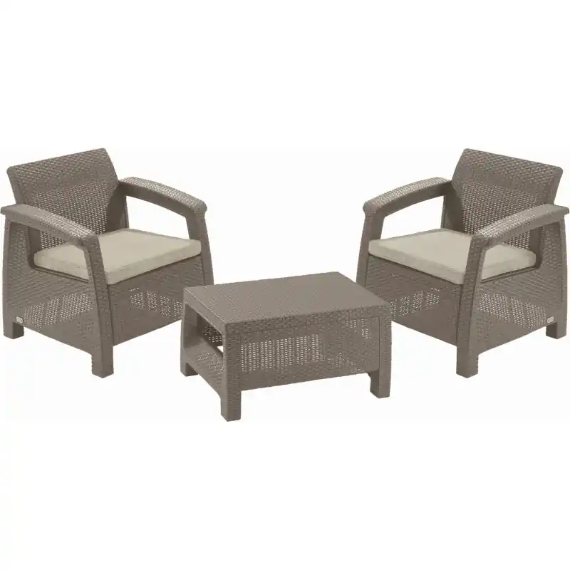 KETER CORFU WEEKEND Garten-Set, cappuccino/beige 17197786 Expressversand