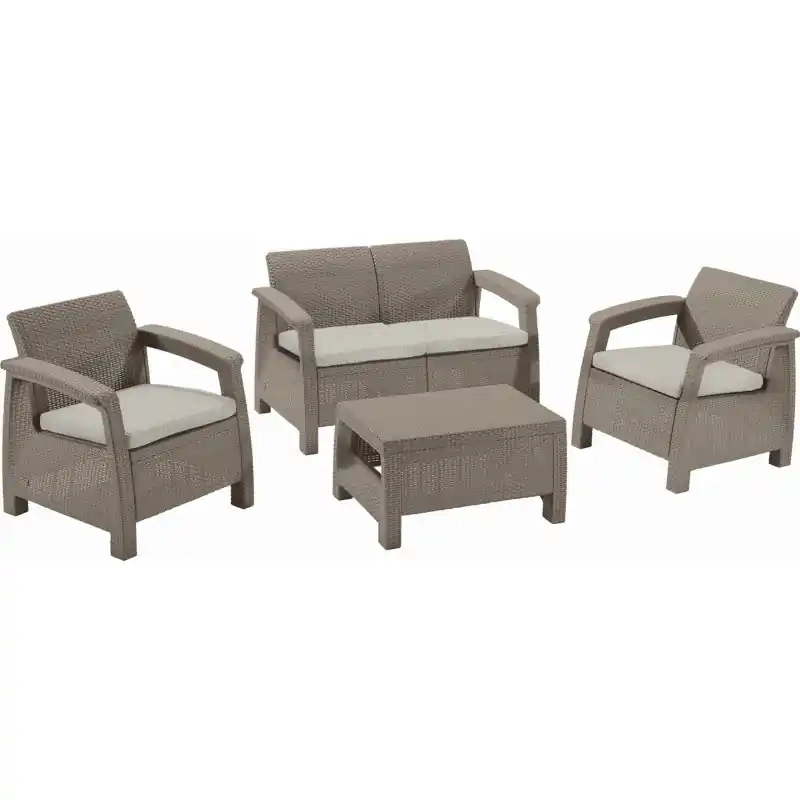 Markenware KETER CORFU Lounge-Set, cappuccino/beige 17197361