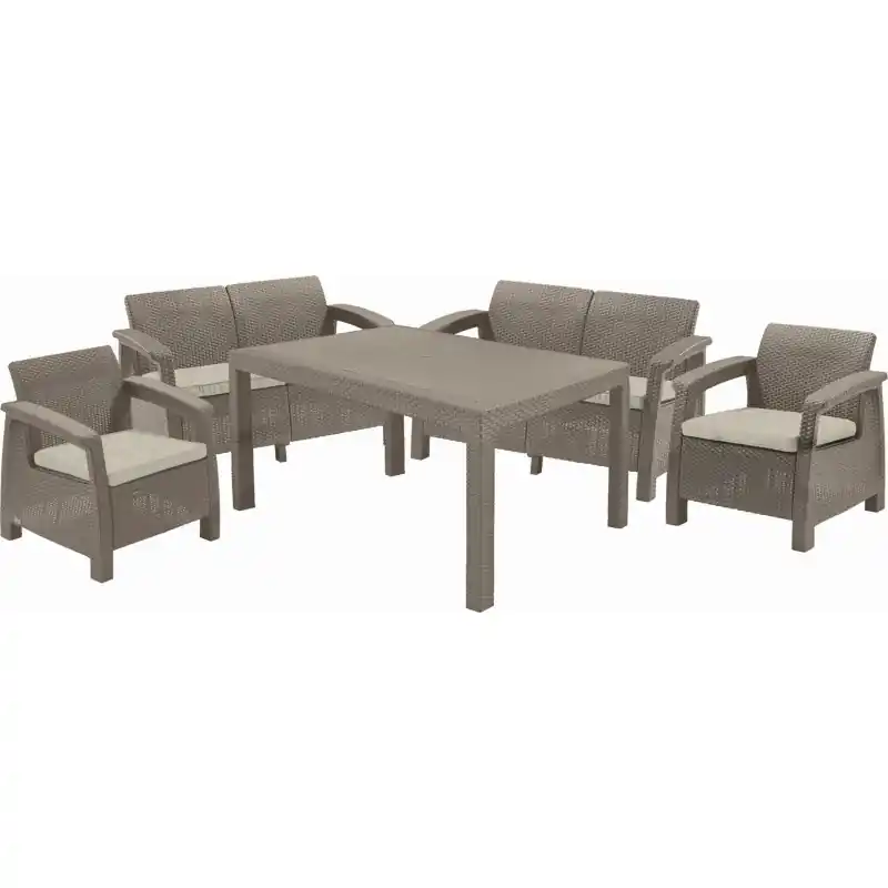 Kracherpreis KETER CORFU FIESTA Lounge-Set, cappuccino/beige 17198008