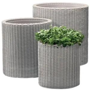 Beliebt KETER S+M+L CYLINDER Pflanzkübel 3 St., silbergrau 17197934
