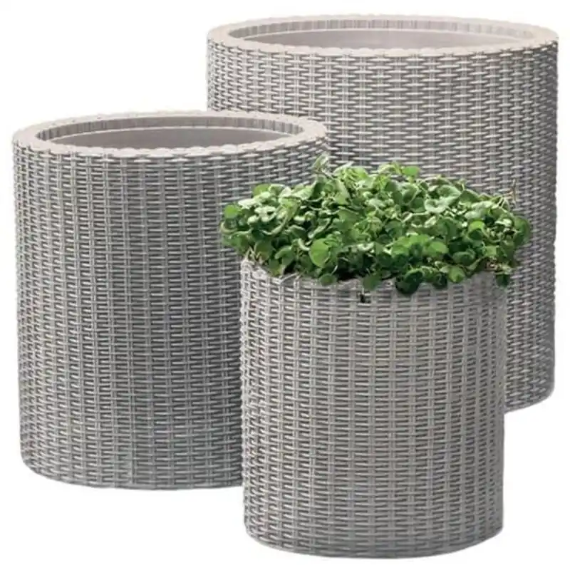 Beliebt KETER S+M+L CYLINDER Pflanzkübel 3 St., silbergrau 17197934