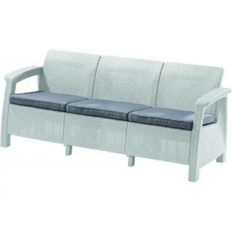 Kracherpreis ALLIBERT CORFU LOVE Seat, 3-Sitzer Sofa, weiß/grau 17197959