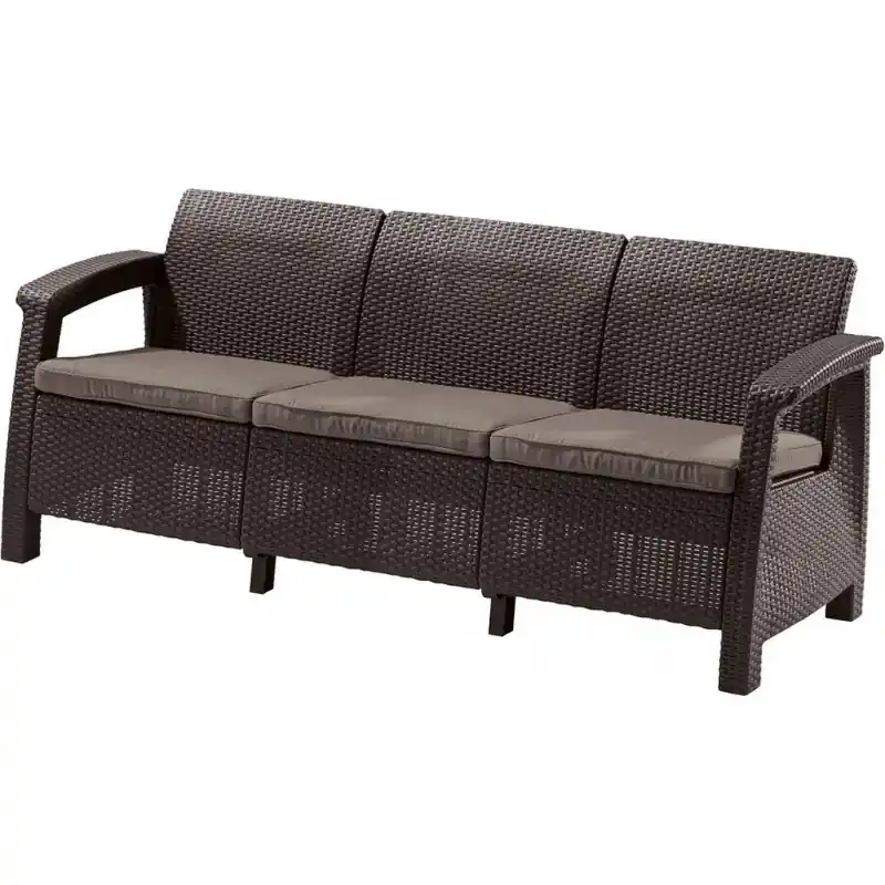 Highlight ALLIBERT CORFU LOVE SEAT MAX 3-Sitzer Sofa, 182 x 70 x 79cm, braun/grau-beige 17197959