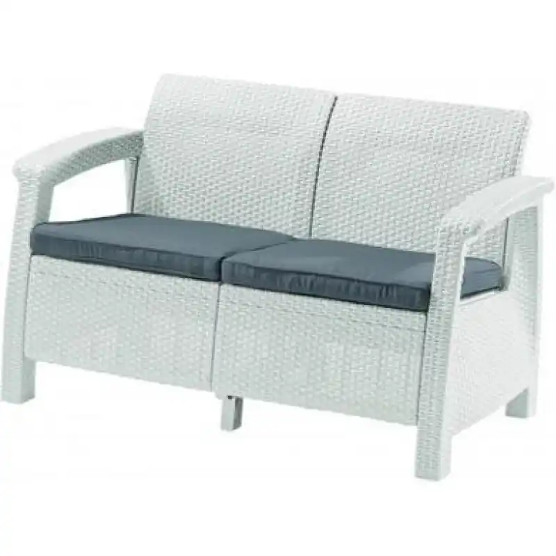 Top-Seller ALLIBERT CORFU LOVE Seat 2-Sitzer Sofa, 128 x 70 x 79cm, weiß/grau 17197359