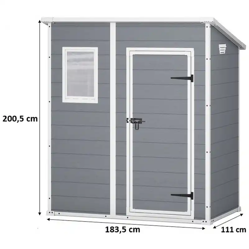 Neue Ware KETER MANOR PENT 6 x 4 Kunststoffgerätehaus, 183,5 x 111 x 200,5 cm 17199514