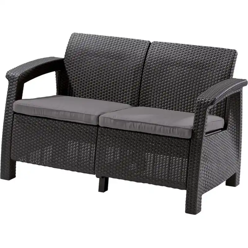 Mega-Angebot KETER CORFU LOVE SEAT 2-Sitzer Sofa, 128 x 70 x 79cm, graphit/grau 17197359