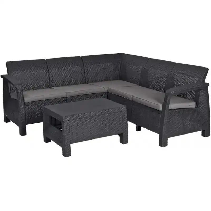 KETER CORFU RELAX Lounge-Set, graphit/grau 17202123 Direkt Vom Hersteller