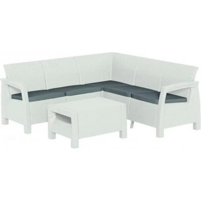 ALLIBERT CORFU RELAX Lounge-Set, weiß/grau 17202123 Versand Am Gleichen Tag