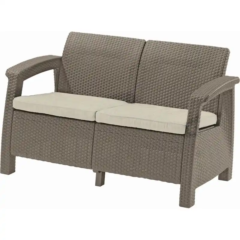 Top-Preis KETER CORFU LOVE SEAT 2-Sitzer Sofa, 128 x 70 x 79cm, capuccino/beige 17197359