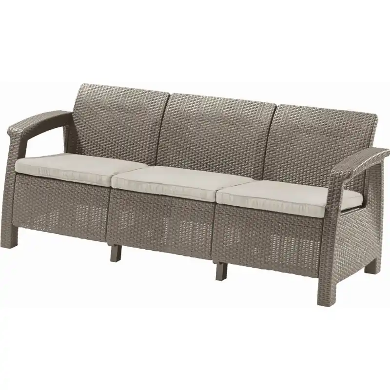Direktkauf KETER CORFU LOVE SEAT MAX 3-Sitzer Sofa, 182 x 70 x 79cm, cappuccino/beige 17197959