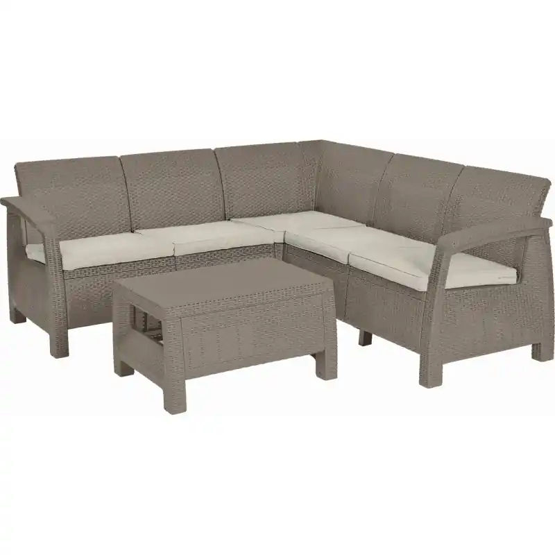 KETER CORFU RELAX Lounge-Set, cappuccino/beige 17202123 Top-Seller