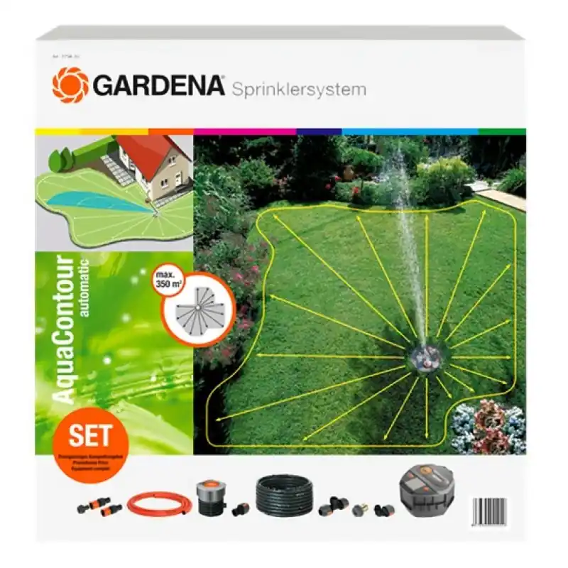 Billig GARDENA AquaContour Komplett-Set miit Vielflächen- Versenkregner 2708-20
