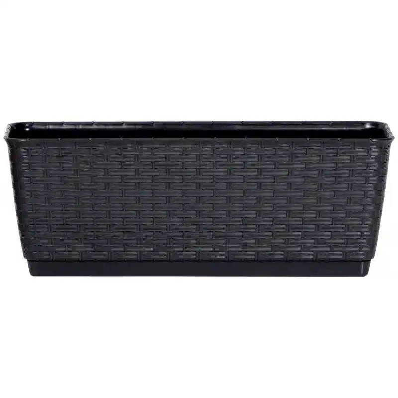 Prosperplast RATOLLA P Blumenkasten mit Untersetzer 29,3x11,9x12cm, anthrazit DRL300P Neue Kollektion