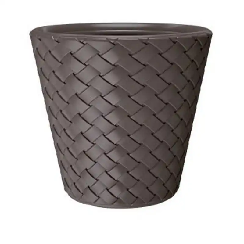 Solange Der Vorrat Reicht Blumenkübel Blumentopf Pflanztopf Pflanzkübel MATUBA 12 L, braun in Flecht-Optik DB300