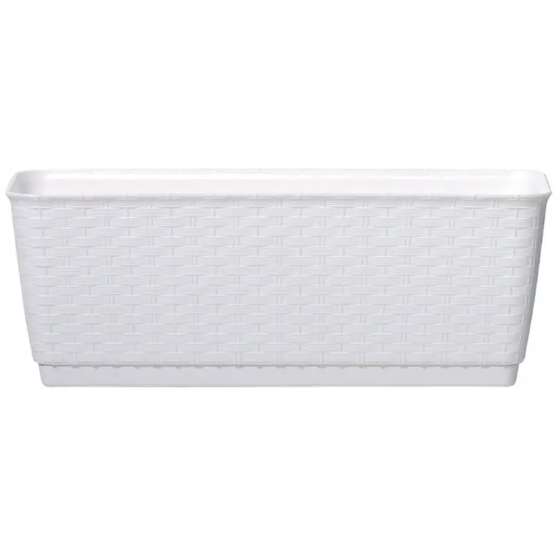 Prosperplast RATOLLA P Blumenkasten mit Untersetzer 29,3x11,9x12,6cm, weiß DRL300P Mega-Angebot