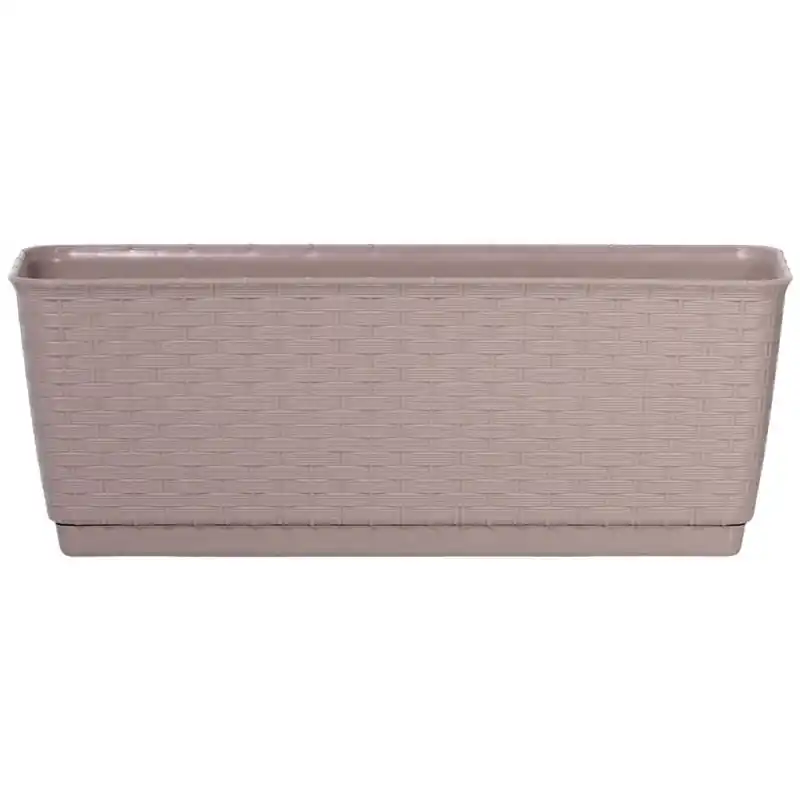 Prosperplast RATOLLA P Blumenkasten mit Untersetzer 29,3x11,9x12,6cm, mocca DRL300P Meistverkauft
