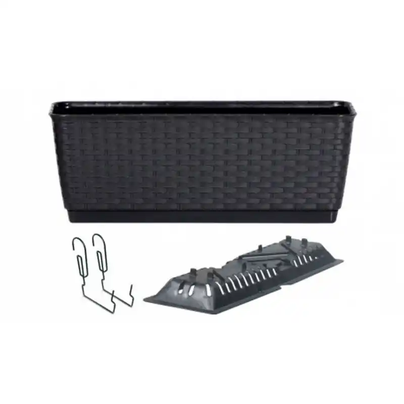 Zertifiziert Prosperplast RATOLLA PW Blumenkasten 38,6x15,4x14,2cm anthrazit DRL400PW-S433