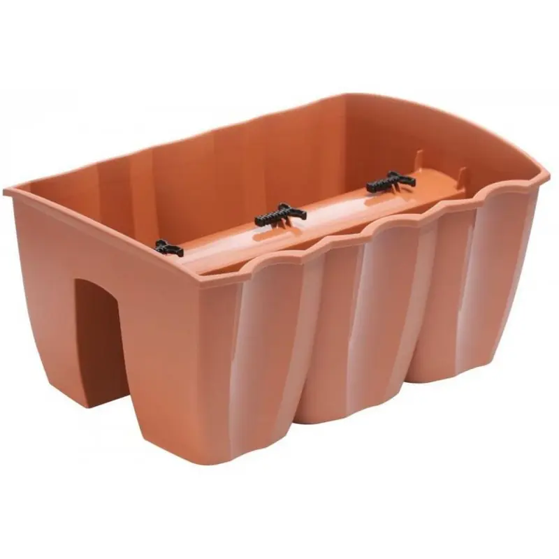 Prosperplast CROWN Balkontopf für Balkongeländer 39 x 28 x 20cm, 12l, terracotta DCRO400 Billig