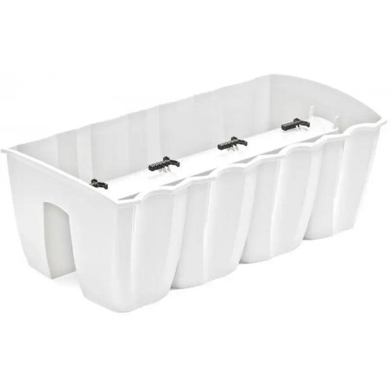 Must-Have Prosperplast CROWN Balkontopf für Balkongeländer 58 x 28 x 20 cm, 18l, weiß DCRO600