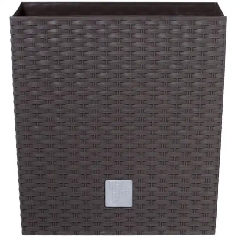 Markenprodukt Blumentopf in Rattan-Optik RATO LOW quadratisch inkl. Einsatz 4 l braun DRTS170L