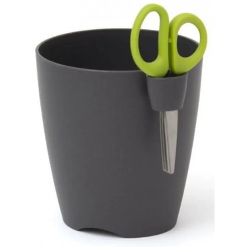 Nur Heute Prosperplast LIMES UNO LIMES UNO Kräutertopf Übertopf m. Schere 1,3l, 13cm, graphit DLU13