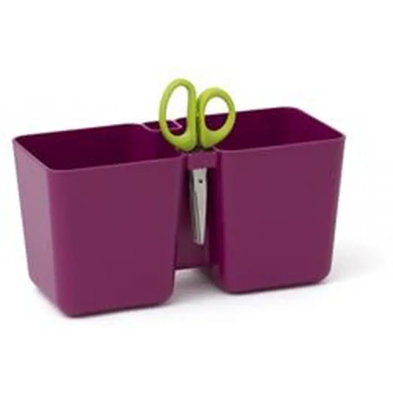 PROSPERPLAST TWINS CUBE Kräutertopf Übertopf eckig m. Schere 2,5 l violett DTC245 Bestpreis
