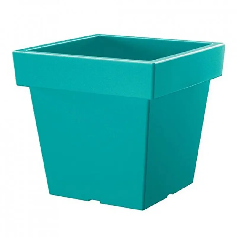 Saisonangebot Pflanztopf Übertopf viereckig LOFLY LOW Blumentopf 4,5l, türkis DLOFL200