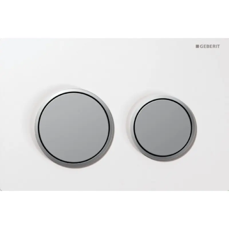 Preis Gesenkt GEBERIT OMEGA 20 Betätigungsplatte, weiß/chrom seidenglanz 115.085.KL.1