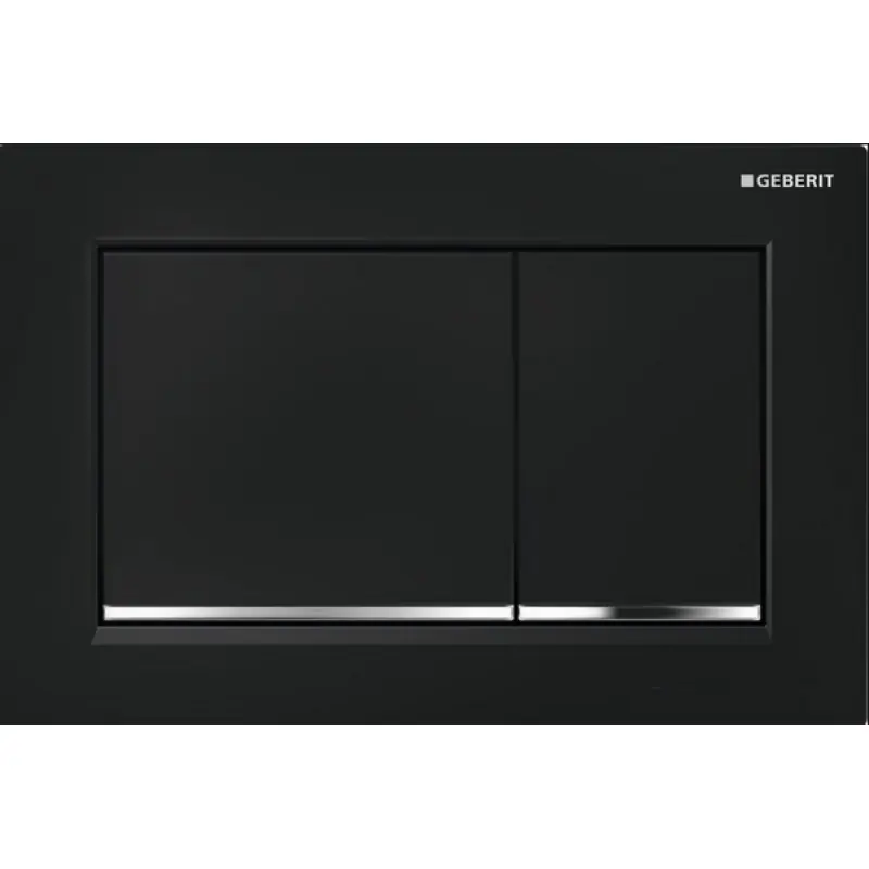 GEBERIT OMEGA 30 Betätigungsplatte, schwarz/chrom hochglanz 115.080.KM.1 Preis Gesenkt