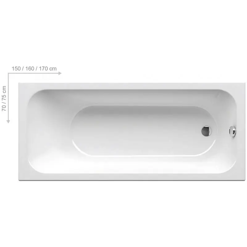 Expressversand RAVAK CHROME Badewanne 150x70 snowwhite C721000000