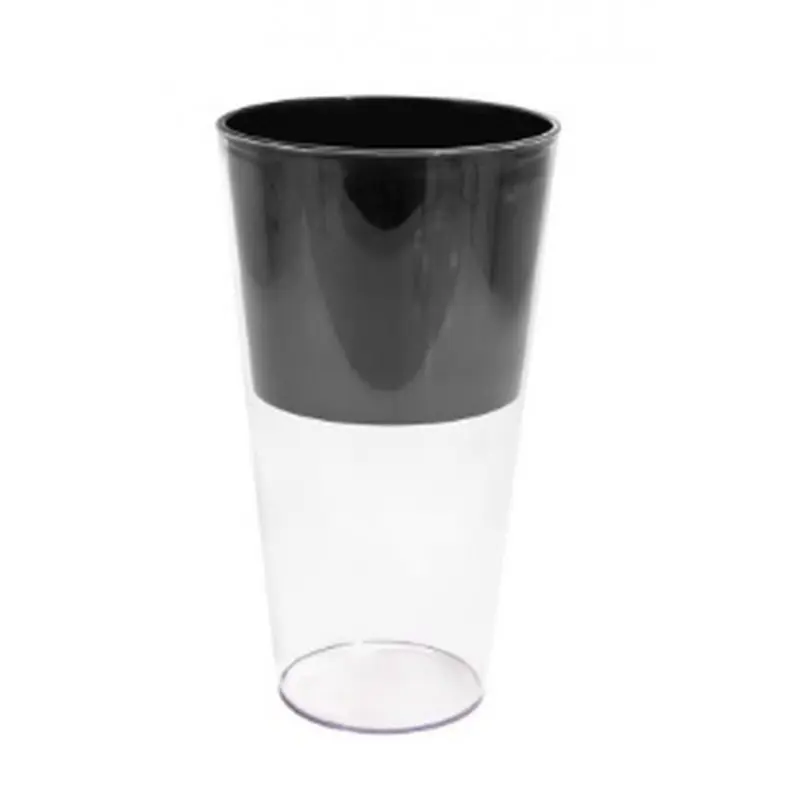 Blumenvase Blumentopf inkl. Einsatz TUBUS SLIM Pflanzsäule 3,3 L transp/schwarz DTUS150PW Nur Für Kurze Zeit