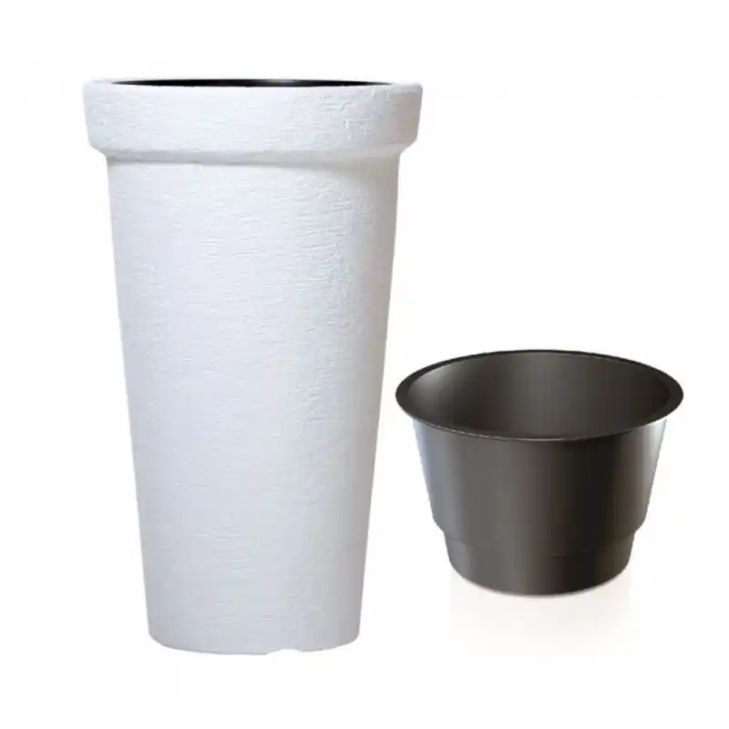 PROSPERPLAST CLASSIC TOWER Blumentopf 30x50cm weiß DPC30 Heißes Angebot
