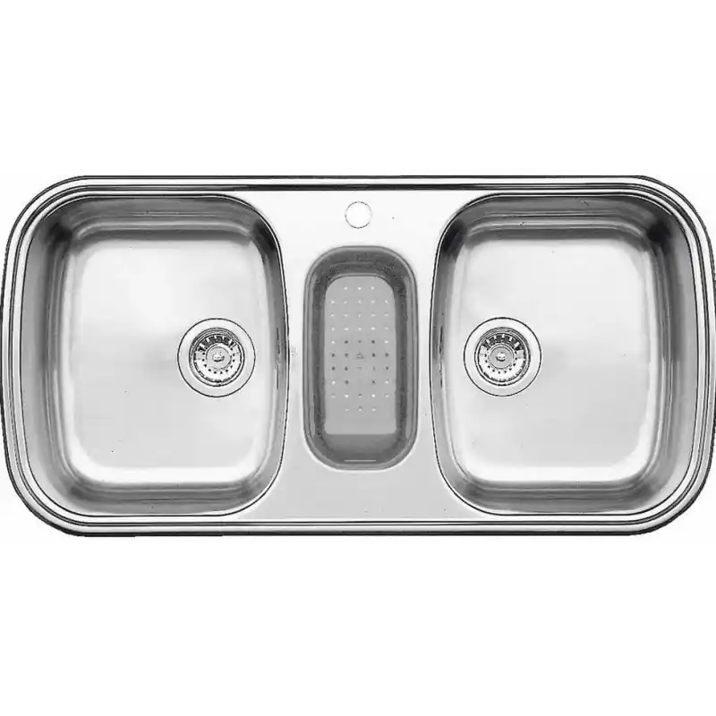 Bestseller BLANCO Multi/2 Edelstahspüle mit Perforierte Schale, Seidenglanz 502081