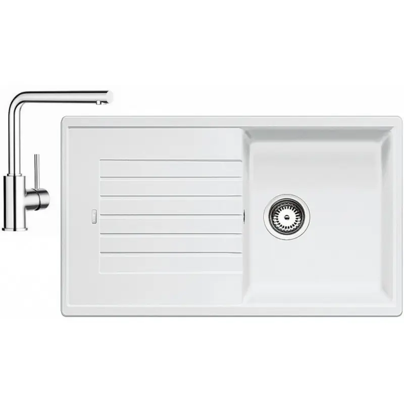 BLANCO Set Spüle ZIA 5 S SILGRANIT Weiß + Armatur Mila chrom Online Kaufen