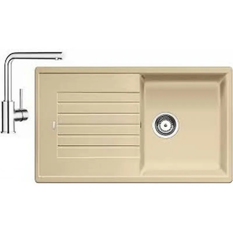 BLANCO Set Spüle ZIA 5 S SILGRANIT Champagner + Armatur Mila chrom Heißes Angebot